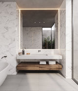 Regent Statuario 6-in x 12-in Polished Porcelain Marble Look Floor and Wall Tile (10.3-sq ft/Carton)