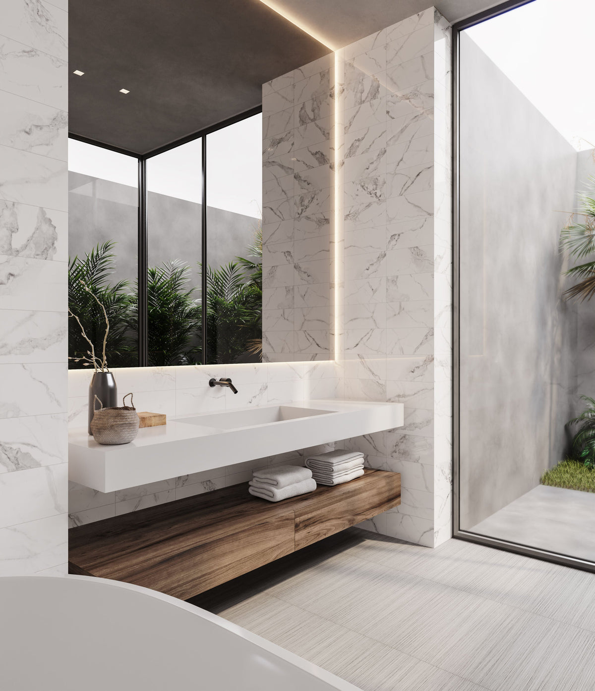 Satori Regent Statuario 6-in x 12-in Polished Porcelain Marble Look Floor and Wall Tile (0.47-sq. ft/ Piece)