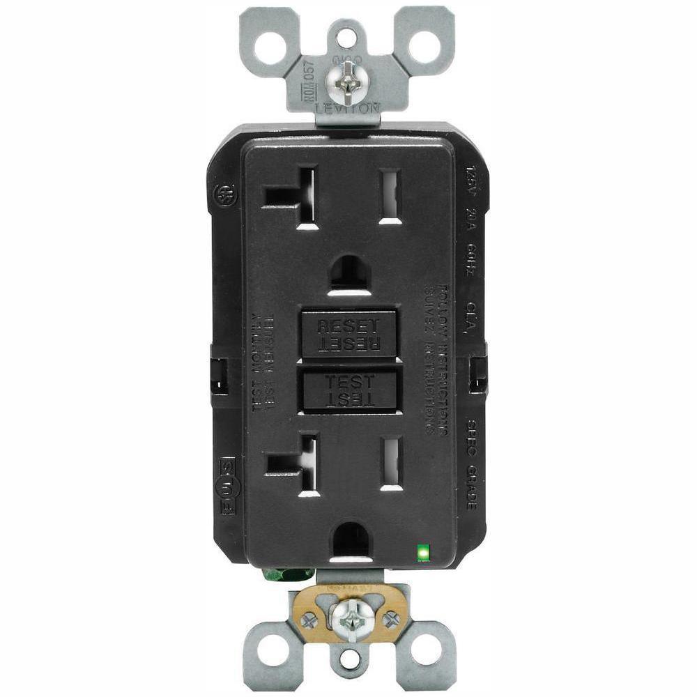 20 Amp 125-Volt Duplex SmarTest Self-Test SmartlockPro Tamper Resistant GFCI Outlet, White - Super Arbor