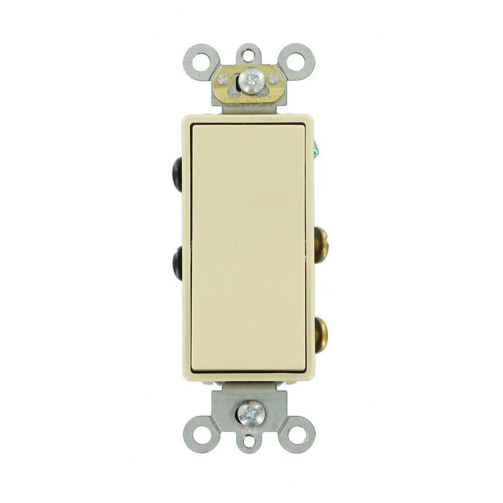 20 Amp Decora Plus Commercial Grade Double Pole Rocker Switch, White - Super Arbor