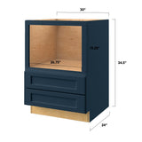 allen + roth Port 30-in W x 34.5-in H x 24-in D Navy 2-Drawers Microwave Base Fully Assembled Cabinet (Flat Panel Style)