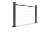 Deckorators Contemporary Cable 2.5-in x 2.5-in x 3-1/4-ft Aluminum Deck Line Post