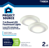 Project Source 2-Pack 7.4-in White Modern/Contemporary LED Flush Mount Light ENERGY STAR
