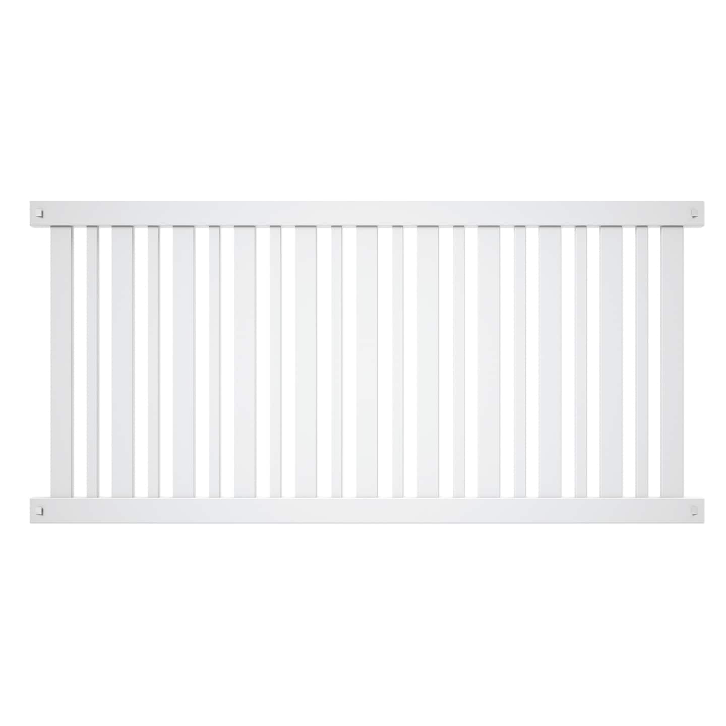 Outdoor Essentials Evanston 4-ft H x 8-ft W White Vinyl Flat-top Fence Panel (Unassembled)