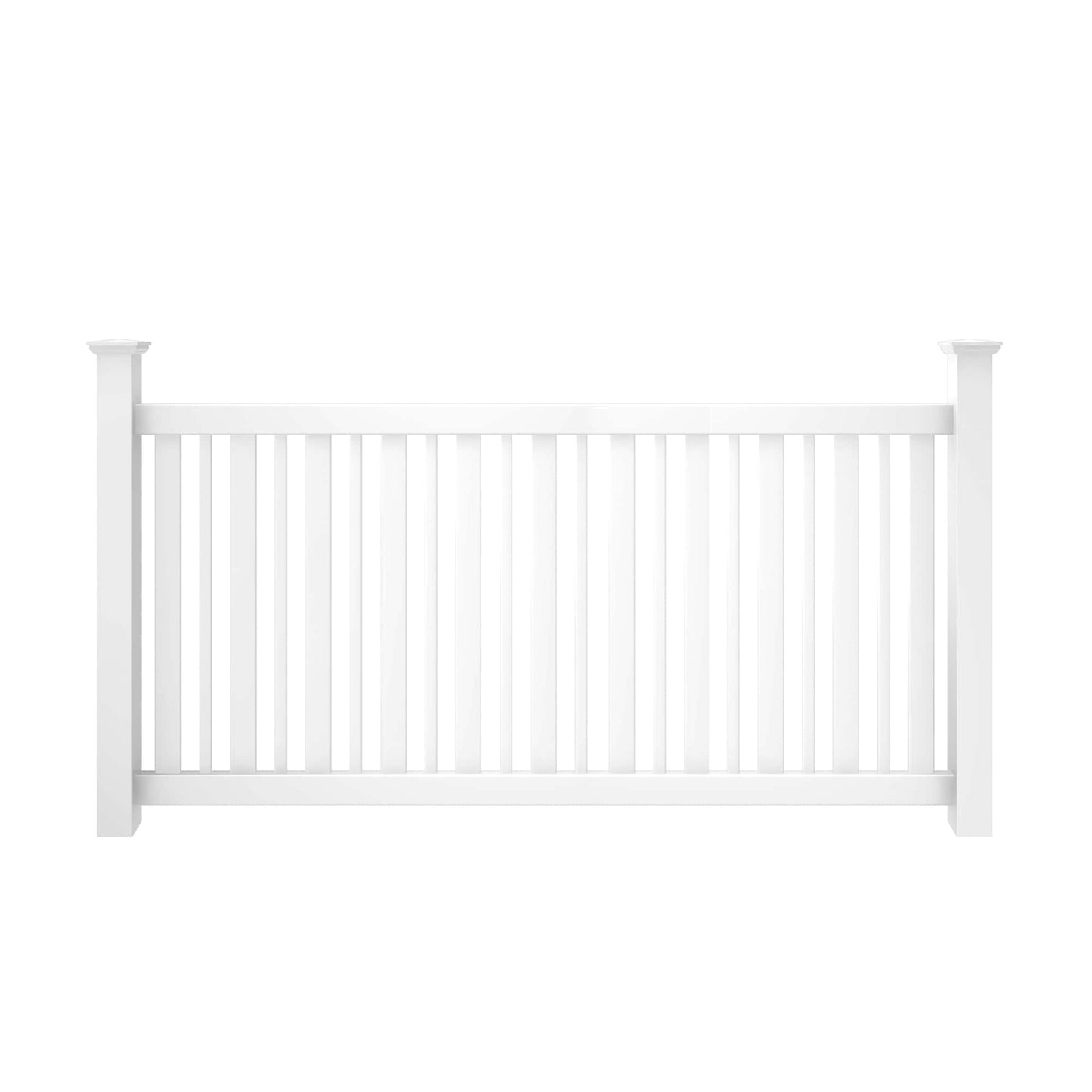 Outdoor Essentials Evanston 4-ft H x 8-ft W White Vinyl Flat-top Fence Panel (Unassembled)