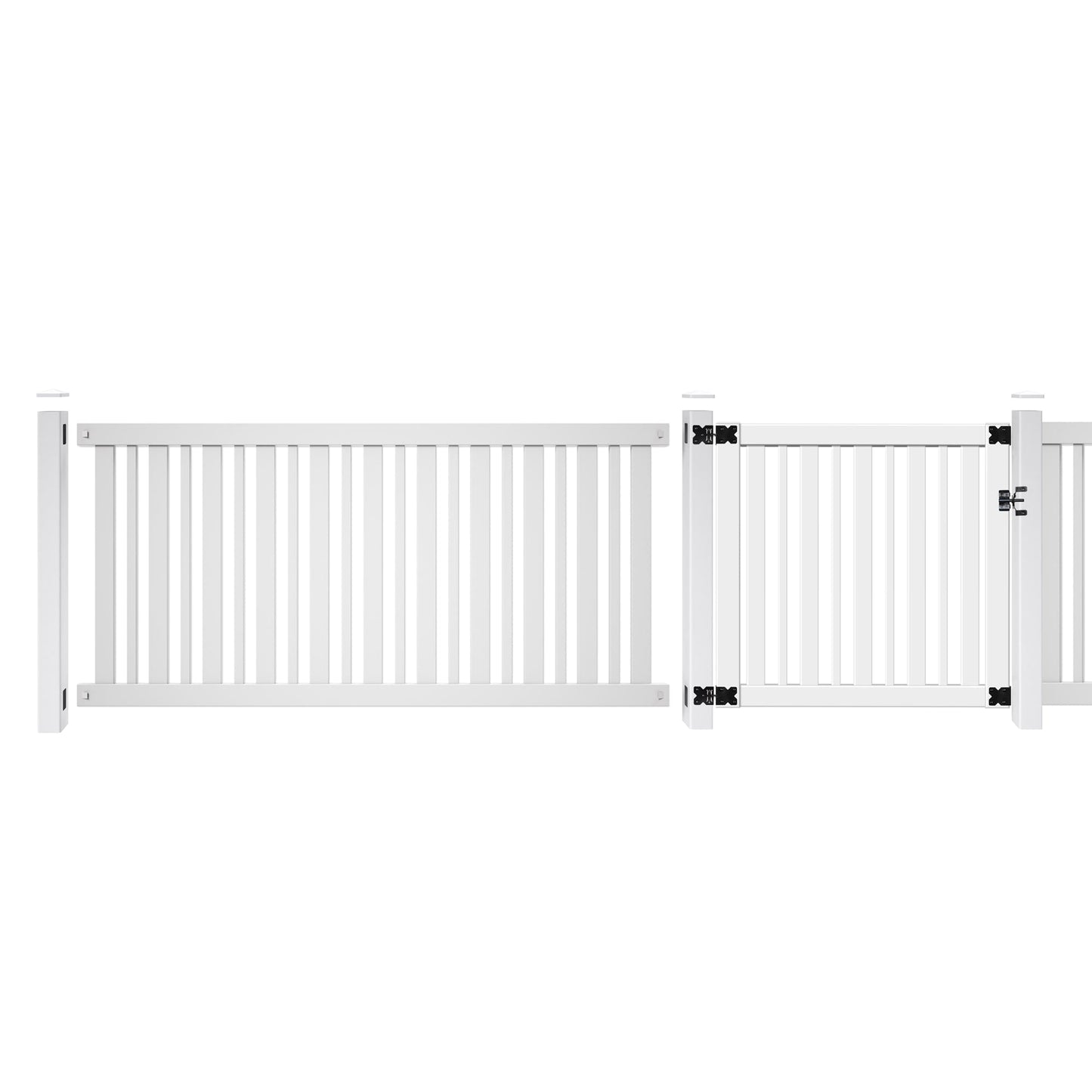 Outdoor Essentials Evanston 4-ft H x 8-ft W White Vinyl Flat-top Fence Panel (Unassembled)