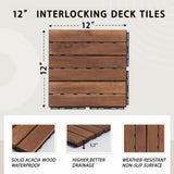 Maocao Hoom 12-in x 12-in Brown Prefinished Pressure Treated Wood Deck Tile (10-sq ft)