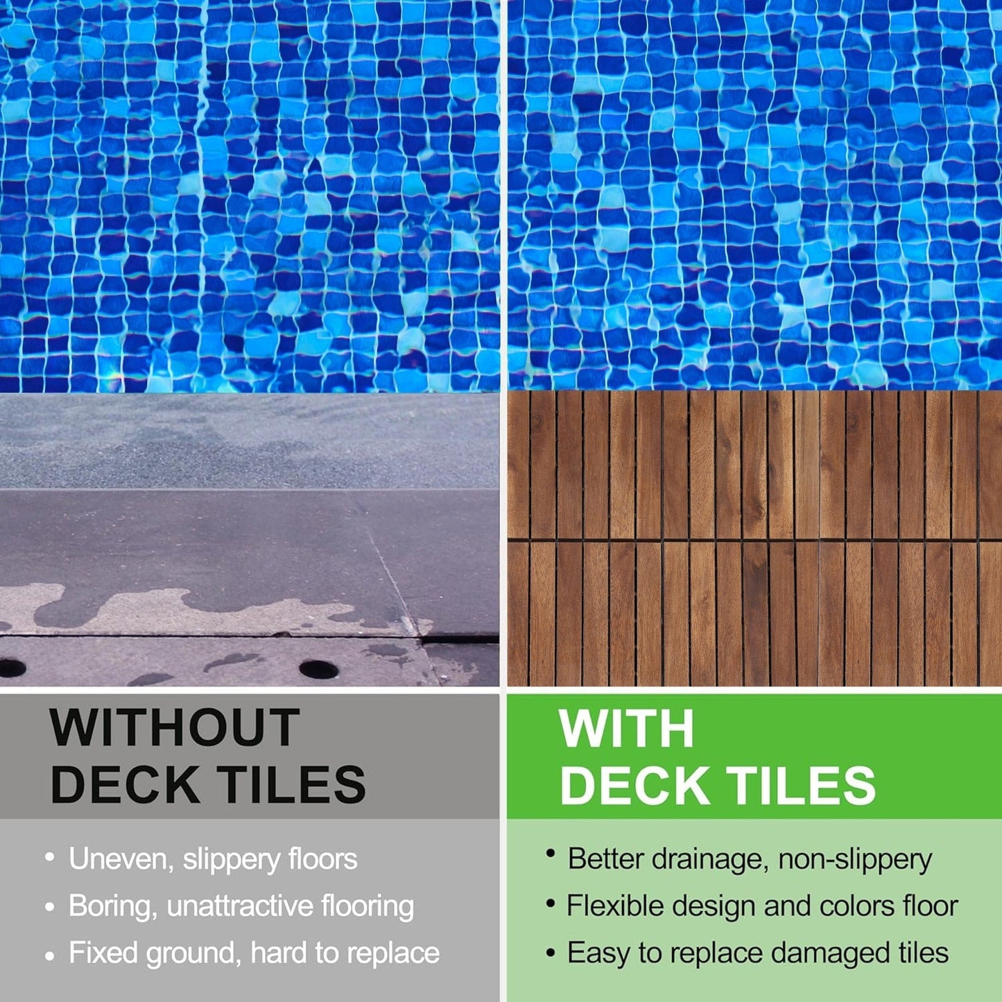 Maocao Hoom 12-in x 12-in Brown Prefinished Pressure Treated Wood Deck Tile (10-sq ft)