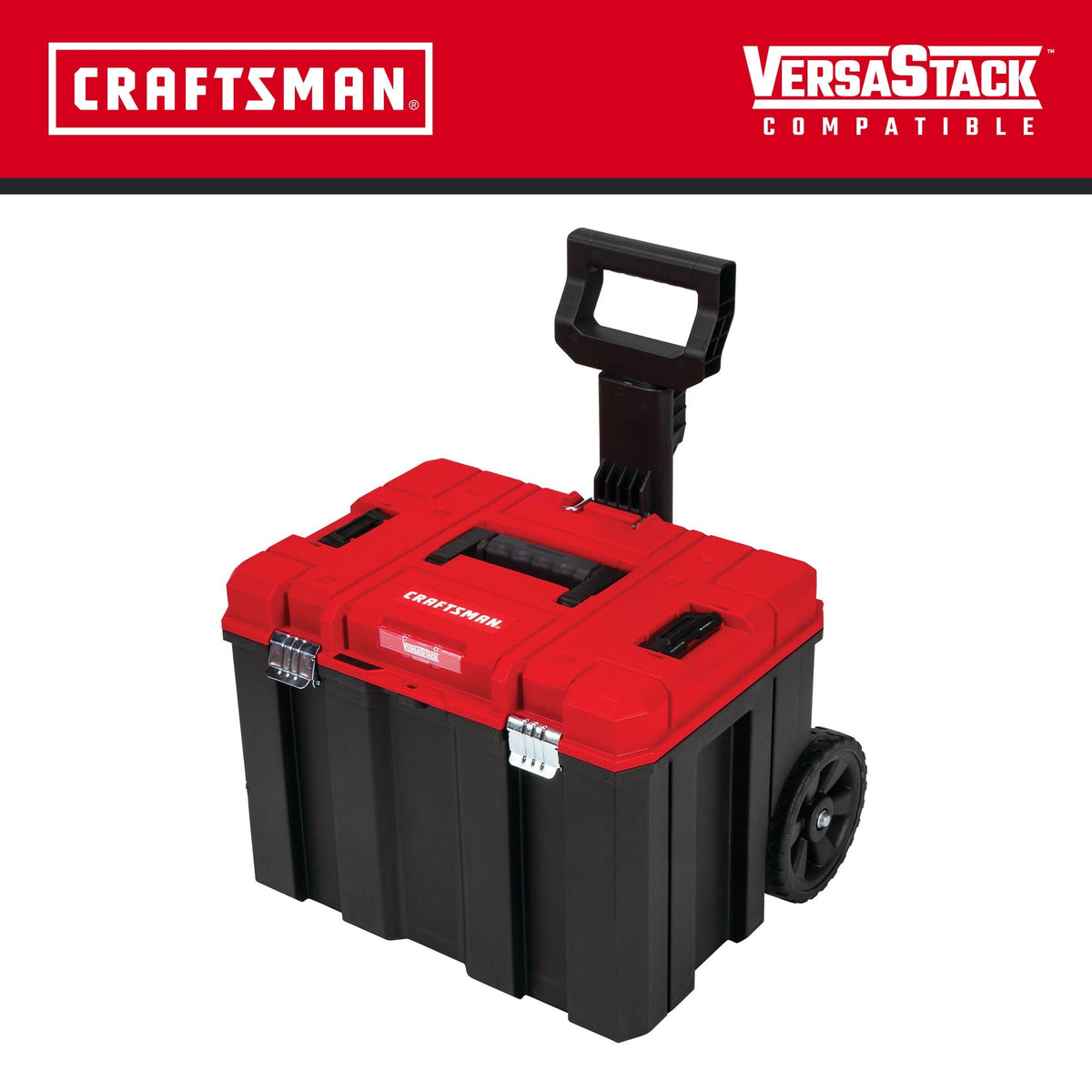 CRAFTSMAN VERSASTACK 20-in W x 39-in H x 17-in D Red Plastic Wheeled Lockable Tool Box