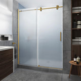 Langham XL 44 in. - 48 in. x 80 in. Frameless Sliding Shower Door with StarCast Clear Glass in Matte Black, Right Hand - Super Arbor