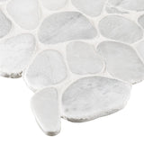 Satori 10-Pack Mixed White Marble 12-in x 12-in Honed Natural Stone Pebble Mosaic Floor and Wall Tile