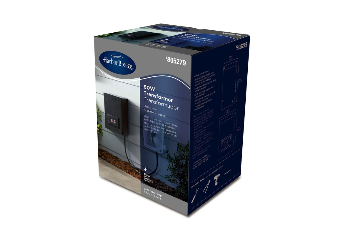Portfolio 12-Volt 60-Watt Multi-Tap Landscape Lighting Transformer with Digital Timer and Dusk-to-Dawn Sensor