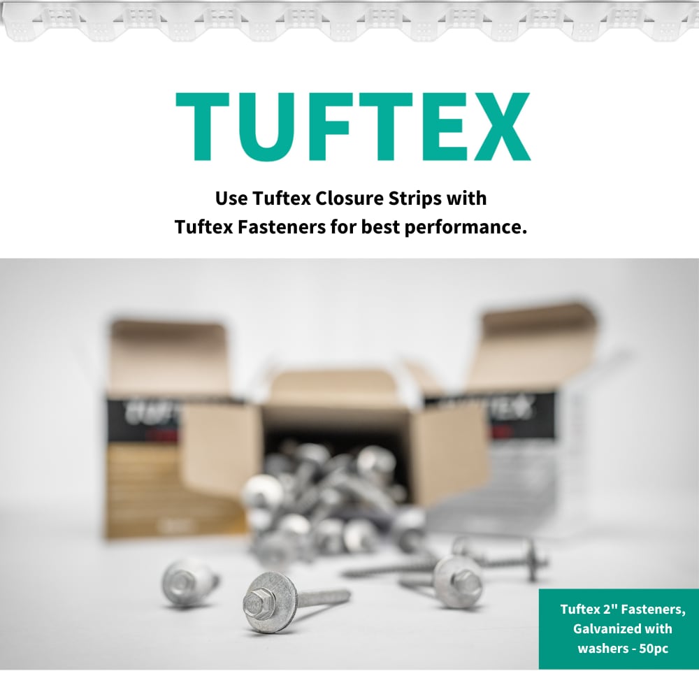 Tuftex Plastic Closure Strips, 6-Pack, Cross-Link Polyethylene Vented Roof Panel Closure Strips, 2-ft