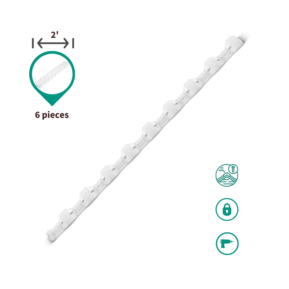 Tuftex Plastic Closure Strips, 6-Pack, Cross-Link Polyethylene Vented Roof Panel Closure Strips, 2-ft