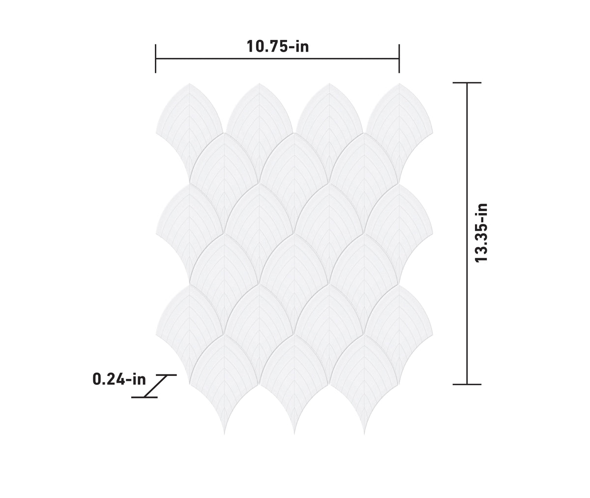 Satori Hudson Brilliant White 11-in x 13-in Glossy Porcelain Arabesque Mosaic Wall Tile (1.01-sq. ft/ Piece)