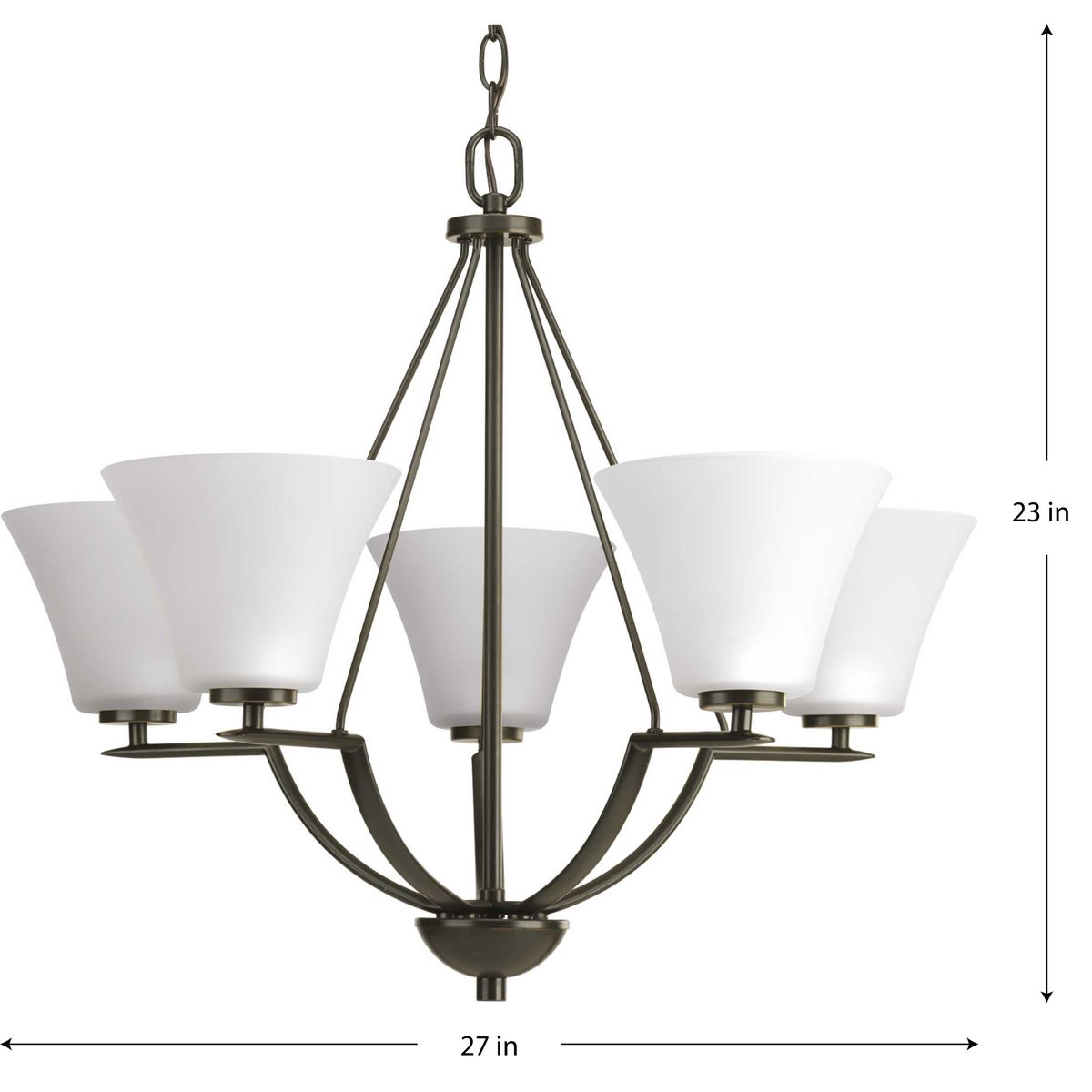 Progress Lighting Bravo 5-Light Antique Bronze Transitional Chandelier