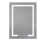 AAZJ V4 24-in x 32-in Lighted LED Fog Free Surface/Recessed Mount Silver Mirrored Soft Close Medicine Cabinet