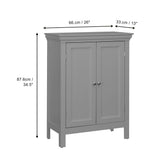 Teamson Home Stratford 26-in x 34.5-in x 13-in Gray Freestanding Linen Cabinet