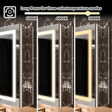 AAZJ EX11 42-in x 36-in Lighted LED Fog Free Surface/Recessed Mount Silver Mirrored Soft Close Medicine Cabinet with Outlet