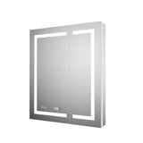 AAZJ EX11 30-in x 36-in Lighted LED Fog Free Surface/Recessed Mount Silver Mirrored Soft Close Medicine Cabinet