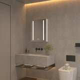 AAZJ V4 20-in x 26-in Lighted LED Fog Free Surface/Recessed Mount Silver Mirrored Soft Close Medicine Cabinet