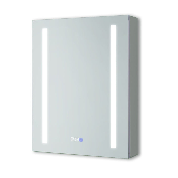 AAZJ V4 20-in x 26-in Lighted LED Fog Free Surface/Recessed Mount Silver Mirrored Soft Close Medicine Cabinet
