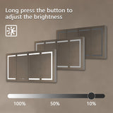 AAZJ V4 60-in x 32-in Lighted LED Fog Free Surface/Recessed Mount Silver Mirrored Soft Close Medicine Cabinet
