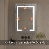 AAZJ V4 24-in x 32-in Lighted LED Fog Free Surface/Recessed Mount Silver Mirrored Soft Close Medicine Cabinet
