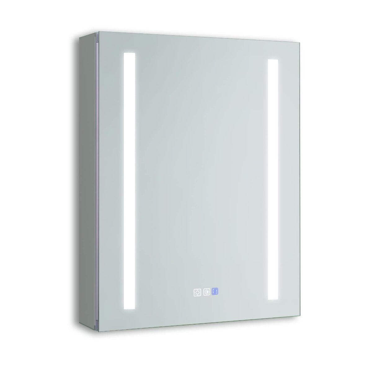 AAZJ V4 20-in x 26-in Lighted LED Fog Free Surface/Recessed Mount Silver Mirrored Medicine Cabinet