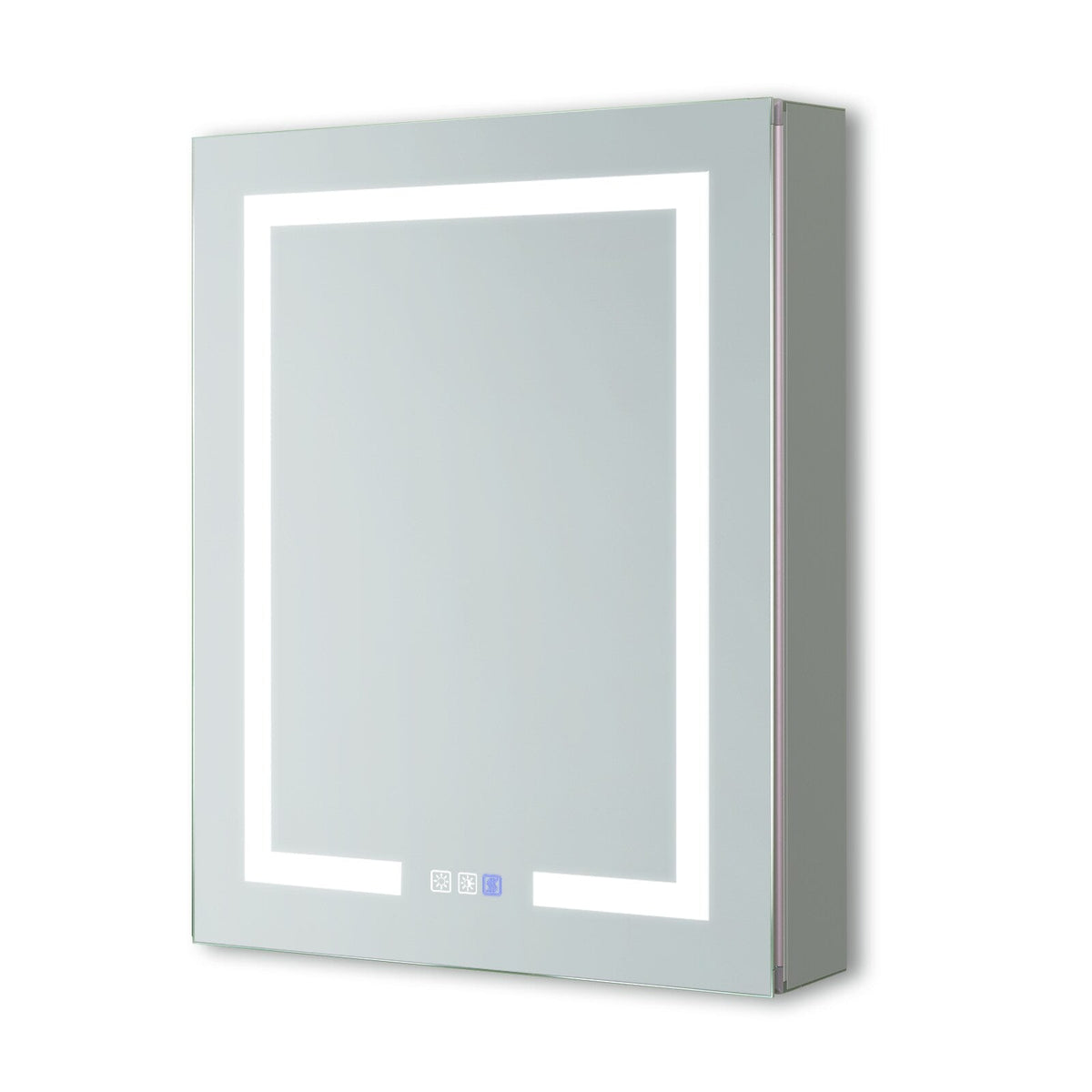 AAZJ V4 24-in x 30-in Lighted LED Fog Free Surface/Recessed Mount Silver Mirrored Soft Close Medicine Cabinet