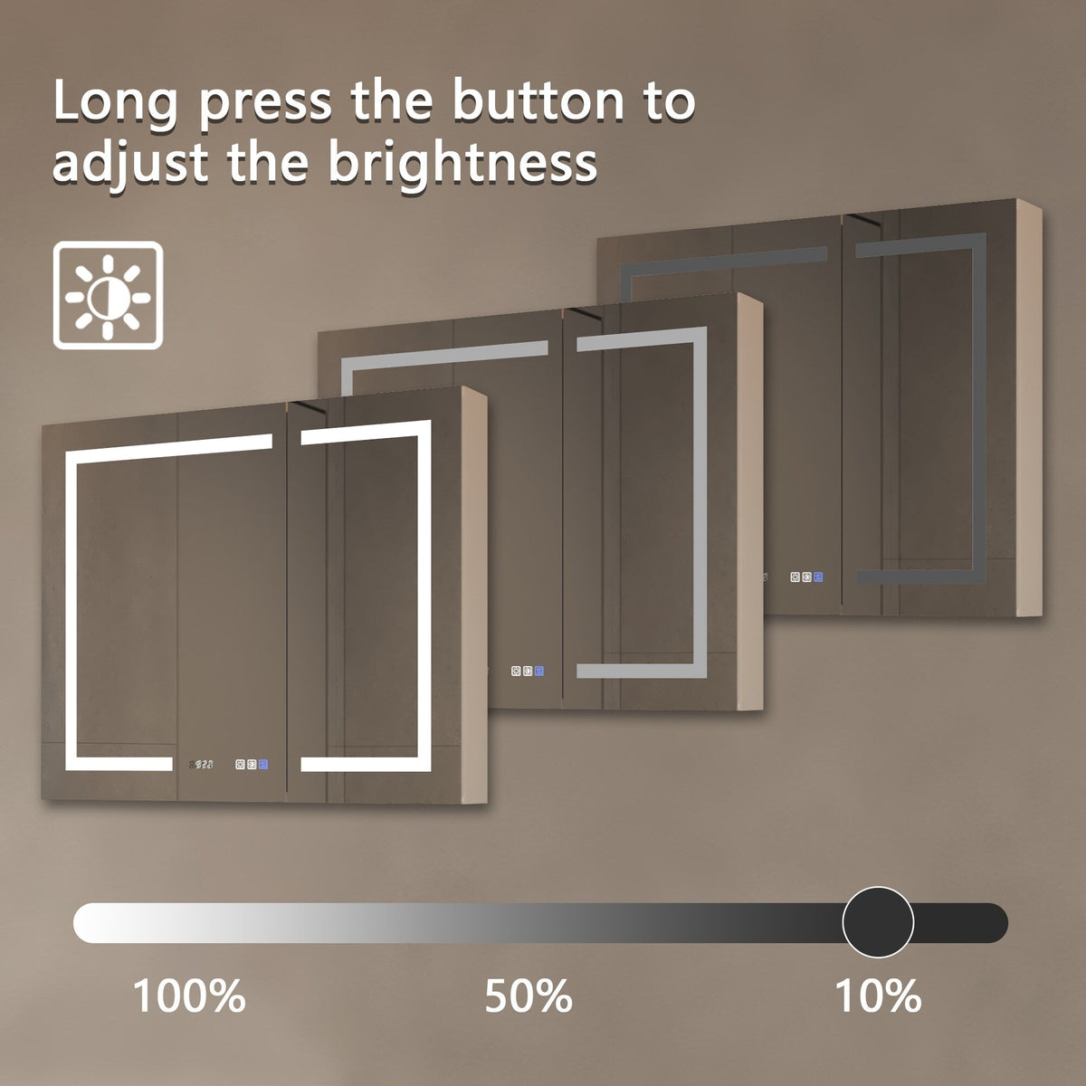 AAZJ V4 36-in x 30-in Lighted LED Fog Free Surface/Recessed Mount Silver Soft Close Medicine Cabinet