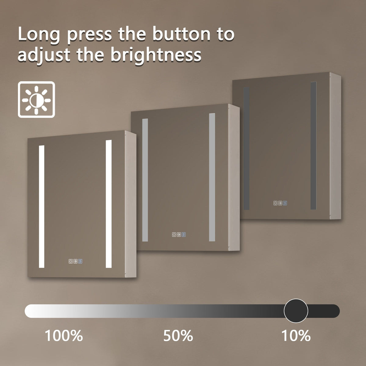 AAZJ V4 20-in x 26-in Lighted LED Fog Free Surface/Recessed Mount Silver Mirrored Soft Close Medicine Cabinet