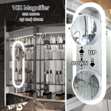 AAZJ EX11 30-in x 36-in Lighted LED Fog Free Surface/Recessed Mount Silver Mirrored Soft Close Medicine Cabinet