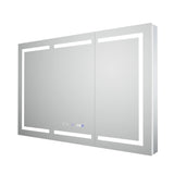 AAZJ EX11 54-in x 36-in Lighted LED Fog Free Surface/Recessed Mount Silver Mirrored Soft Close Medicine Cabinet