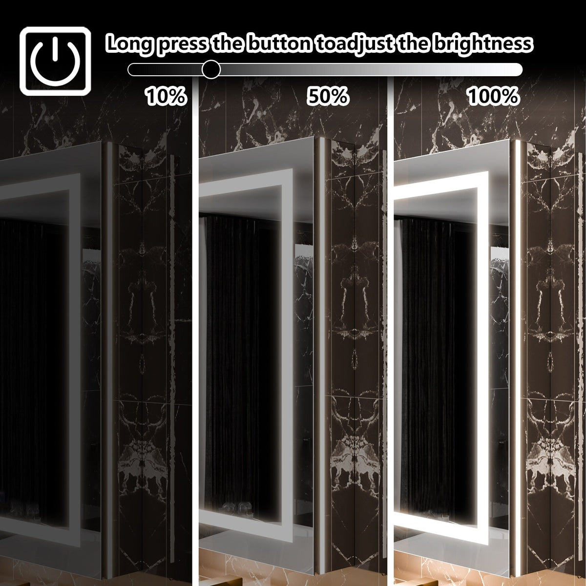 AAZJ EX11 30-in x 36-in Lighted LED Fog Free Surface/Recessed Mount Silver Mirrored Soft Close Medicine Cabinet