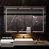 AAZJ EX11 54-in x 36-in Lighted LED Fog Free Surface/Recessed Mount Silver Mirrored Soft Close Medicine Cabinet