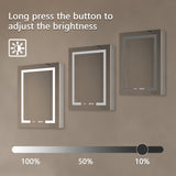 AAZJ V4 24-in x 32-in Lighted LED Fog Free Surface/Recessed Mount Silver Mirrored Soft Close Medicine Cabinet