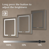 AAZJ V4 24-in x 30-in Lighted LED Fog Free Surface/Recessed Mount Silver Mirrored Soft Close Medicine Cabinet