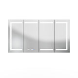 AAZJ V4 60-in x 32-in Lighted LED Fog Free Surface/Recessed Mount Silver Mirrored Soft Close Medicine Cabinet