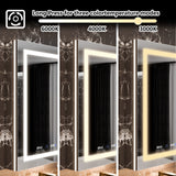 AAZJ EX11 24-in x 36-in Lighted LED Fog Free Surface/Recessed Mount Silver Mirrored Soft Close Medicine Cabinet with Outlet