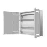 AAZJ V4 36-in x 30-in Lighted LED Fog Free Surface/Recessed Mount Silver Soft Close Medicine Cabinet