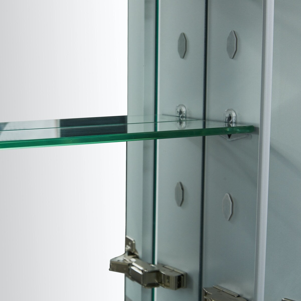 AAZJ KA 12-in x 24-in Surface/Recessed Mount Silver Mirrored Soft Close Medicine Cabinet