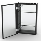 AAZJ KA 15-in x 24-in Surface/Recessed Mount Black Mirrored Soft Close Medicine Cabinet