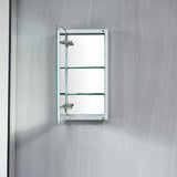 AAZJ KA 12-in x 24-in Surface/Recessed Mount Silver Mirrored Soft Close Medicine Cabinet