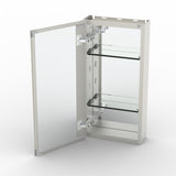 AAZJ KA 12-in x 24-in Surface/Recessed Mount Silver Mirrored Soft Close Medicine Cabinet