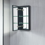 AAZJ KA 15-in x 24-in Surface/Recessed Mount Black Mirrored Soft Close Medicine Cabinet
