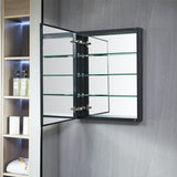 AAZJ KA 19-in x 30-in Surface/Recessed Mount Silver Mirrored Soft Close Medicine Cabinet