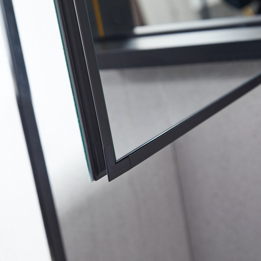 AAZJ KA 19-in x 30-in Surface/Recessed Mount Silver Mirrored Soft Close Medicine Cabinet
