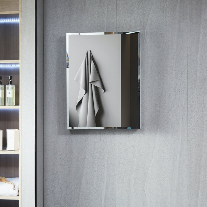 AAZJ KA 19-in x 30-in Surface/Recessed Mount Black Mirrored Soft Close Medicine Cabinet