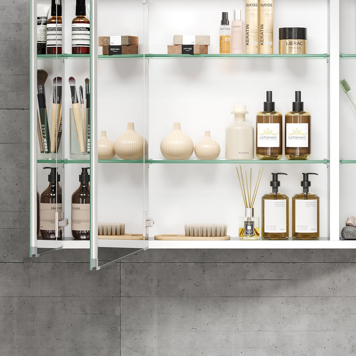 AAZJ AS 36-in x 26-in Surface/Recessed Mount Sliver Mirrored Soft Close Medicine Cabinet